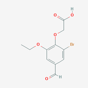 molecular formula C11H11BrO5 B2970130 (2-Bromo-6-ethoxy-4-formylphenoxy)acetic acid CAS No. 678549-66-1