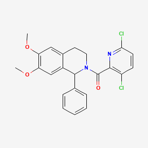 2-(3,6-Dichloropyridine-2-carbonyl)-6,7-dimethoxy-1-phenyl-1,2,3,4-tetrahydroisoquinoline