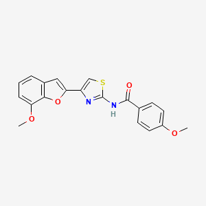 4-methoxy-N-(4-(7-methoxybenzofuran-2-yl)thiazol-2-yl)benzamide