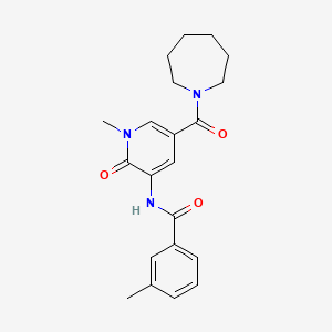 N-(5-(azepane-1-carbonyl)-1-methyl-2-oxo-1,2-dihydropyridin-3-yl)-3-methylbenzamide