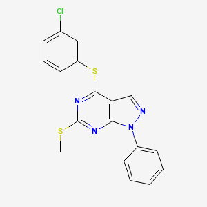 3-chlorophenyl 6-(methylsulfanyl)-1-phenyl-1H-pyrazolo[3,4-d]pyrimidin-4-yl sulfide