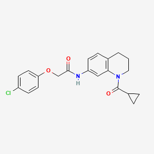 2-(4-chlorophenoxy)-N-[1-(cyclopropanecarbonyl)-3,4-dihydro-2H-quinolin-7-yl]acetamide