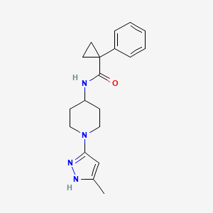 molecular formula C19H24N4O B2970293 N-[1-(5-methyl-1H-pyrazol-3-yl)piperidin-4-yl]-1-phenylcyclopropane-1-carboxamide CAS No. 2034209-53-3