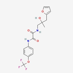 molecular formula C17H17F3N2O5 B2970321 N-{2-[(furan-2-yl)methyl]-2-hydroxypropyl}-N'-[4-(trifluoromethoxy)phenyl]ethanediamide CAS No. 1787903-05-2