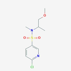 molecular formula C10H15ClN2O3S B2970340 6-chloro-N-(1-methoxypropan-2-yl)-N-methylpyridine-3-sulfonamide CAS No. 1179107-07-3