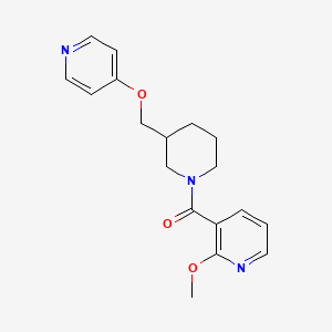 B2970342 (2-Methoxypyridin-3-yl)-[3-(pyridin-4-yloxymethyl)piperidin-1-yl]methanone CAS No. 2379978-71-7