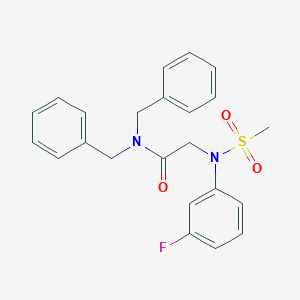 molecular formula C23H23FN2O3S B297036 N,N-dibenzyl-2-(3-fluoro-N-methylsulfonylanilino)acetamide 