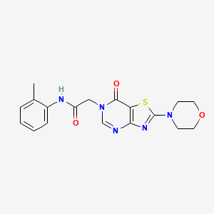 molecular formula C18H19N5O3S B2970363 N-(2-methylphenyl)-2-[2-(morpholin-4-yl)-7-oxo-6H,7H-[1,3]thiazolo[4,5-d]pyrimidin-6-yl]acetamide CAS No. 1223936-08-0