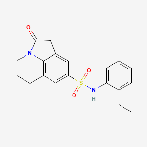 molecular formula C19H20N2O3S B2970365 N-(2-ethylphenyl)-2-oxo-1,2,5,6-tetrahydro-4H-pyrrolo[3,2,1-ij]quinoline-8-sulfonamide CAS No. 896375-41-0