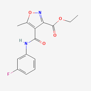 molecular formula C14H13FN2O4 B2970398 Ethyl 4-[(3-fluorophenyl)carbamoyl]-5-methyl-1,2-oxazole-3-carboxylate CAS No. 338792-89-5
