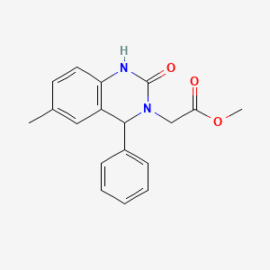 molecular formula C18H18N2O3 B2970406 methyl 2-(6-methyl-2-oxo-4-phenyl-1,2,3,4-tetrahydroquinazolin-3-yl)acetate CAS No. 313502-69-1