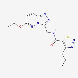 molecular formula C14H17N7O2S B2970419 N-((6-ethoxy-[1,2,4]triazolo[4,3-b]pyridazin-3-yl)methyl)-4-propyl-1,2,3-thiadiazole-5-carboxamide CAS No. 2034276-66-7