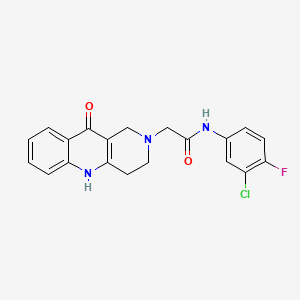 molecular formula C20H17ClFN3O2 B2970420 N-(3-chloro-4-fluorophenyl)-2-(10-oxo-3,4-dihydrobenzo[b][1,6]naphthyridin-2(1H,5H,10H)-yl)acetamide CAS No. 1251597-21-3