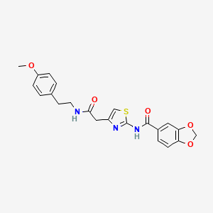 B2970443 N-(4-(2-((4-methoxyphenethyl)amino)-2-oxoethyl)thiazol-2-yl)benzo[d][1,3]dioxole-5-carboxamide CAS No. 941947-59-7