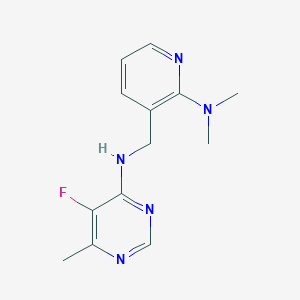molecular formula C13H16FN5 B2970473 N-{[2-(dimethylamino)pyridin-3-yl]methyl}-5-fluoro-6-methylpyrimidin-4-amine CAS No. 2415509-68-9