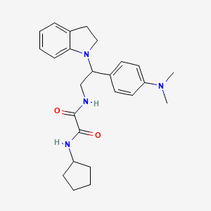 molecular formula C25H32N4O2 B2970488 N1-cyclopentyl-N2-(2-(4-(dimethylamino)phenyl)-2-(indolin-1-yl)ethyl)oxalamide CAS No. 941914-27-8