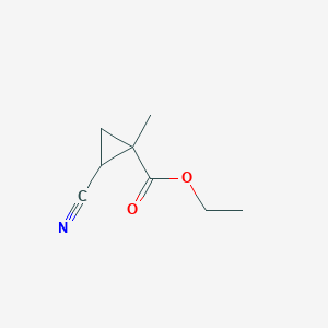 molecular formula C8H11NO2 B2970489 Ethyl 2-cyano-1-methylcyclopropane-1-carboxylate CAS No. 3325-77-7