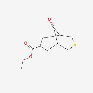 molecular formula C11H16O3S B2970506 ethyl 9-oxo-3-thiabicyclo[3.3.1]nonane-7-carboxylate CAS No. 1202072-43-2