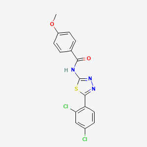 molecular formula C16H11Cl2N3O2S B2970523 N-[5-(2,4-dichlorophenyl)-1,3,4-thiadiazol-2-yl]-4-methoxybenzamide CAS No. 332408-18-1