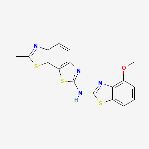 molecular formula C17H12N4OS3 B2970607 N-(4-methoxy-1,3-benzothiazol-2-yl)-11-methyl-3,12-dithia-5,10-diazatricyclo[7.3.0.0^{2,6}]dodeca-1(9),2(6),4,7,10-pentaen-4-amine CAS No. 862973-93-1