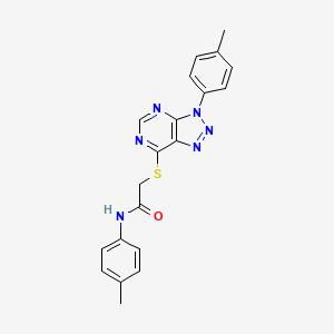 molecular formula C20H18N6OS B2970617 N-(4-methylphenyl)-2-{[3-(4-methylphenyl)-3H-[1,2,3]triazolo[4,5-d]pyrimidin-7-yl]sulfanyl}acetamide CAS No. 863459-18-1