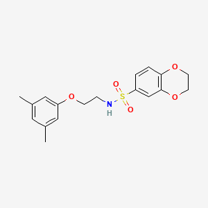 molecular formula C18H21NO5S B2970620 N-[2-(3,5-dimethylphenoxy)ethyl]-2,3-dihydro-1,4-benzodioxine-6-sulfonamide CAS No. 1105235-32-2