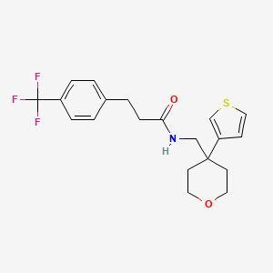 molecular formula C20H22F3NO2S B2970624 N-{[4-(thiophen-3-yl)oxan-4-yl]methyl}-3-[4-(trifluoromethyl)phenyl]propanamide CAS No. 2309796-31-2