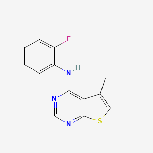 molecular formula C14H12FN3S B2970670 N-(2-fluorophenyl)-5,6-dimethylthieno[2,3-d]pyrimidin-4-amine CAS No. 345616-09-3