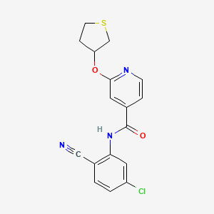 molecular formula C17H14ClN3O2S B2970718 N-(5-chloro-2-cyanophenyl)-2-(thiolan-3-yloxy)pyridine-4-carboxamide CAS No. 2034239-31-9
