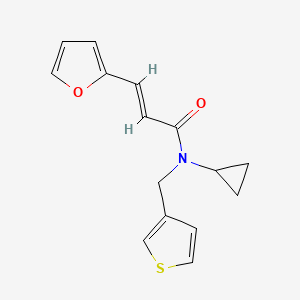 molecular formula C15H15NO2S B2970735 (2E)-N-cyclopropyl-3-(furan-2-yl)-N-[(thiophen-3-yl)methyl]prop-2-enamide CAS No. 1331593-35-1