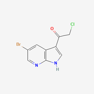 molecular formula C9H6BrClN2O B2970751 1-{5-bromo-1H-pyrrolo[2,3-b]pyridin-3-yl}-2-chloroethan-1-one CAS No. 1351478-05-1