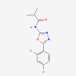 molecular formula C12H11Cl2N3O2 B2970799 N-[5-(2,4-dichlorophenyl)-1,3,4-oxadiazol-2-yl]-2-methylpropanamide CAS No. 1171804-72-0