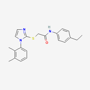 molecular formula C21H23N3OS B2970817 2-{[1-(2,3-dimethylphenyl)-1H-imidazol-2-yl]sulfanyl}-N-(4-ethylphenyl)acetamide CAS No. 851131-71-0