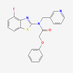 molecular formula C21H16FN3O2S B2970848 N-(4-fluoro-1,3-benzothiazol-2-yl)-2-phenoxy-N-[(pyridin-3-yl)methyl]acetamide CAS No. 895014-60-5