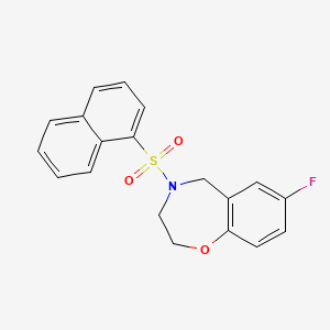 molecular formula C19H16FNO3S B2970877 7-fluoro-4-(naphthalene-1-sulfonyl)-2,3,4,5-tetrahydro-1,4-benzoxazepine CAS No. 2034559-43-6