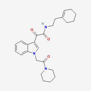 molecular formula C25H31N3O3 B2970938 N-[2-(cyclohex-1-en-1-yl)ethyl]-2-oxo-2-{1-[2-oxo-2-(piperidin-1-yl)ethyl]-1H-indol-3-yl}acetamide CAS No. 872861-16-0
