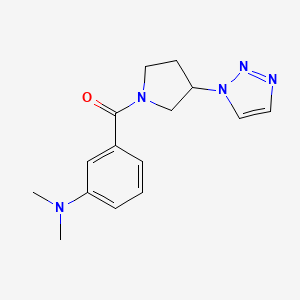 molecular formula C15H19N5O B2970942 N,N-dimethyl-3-[3-(1H-1,2,3-triazol-1-yl)pyrrolidine-1-carbonyl]aniline CAS No. 1795083-80-5