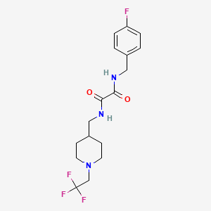 molecular formula C17H21F4N3O2 B2970960 N'-[(4-fluorophenyl)methyl]-N-{[1-(2,2,2-trifluoroethyl)piperidin-4-yl]methyl}ethanediamide CAS No. 2309341-23-7