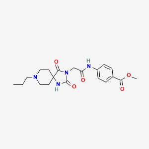 molecular formula C20H26N4O5 B2970988 Methyl 4-(2-(2,4-dioxo-8-propyl-1,3,8-triazaspiro[4.5]decan-3-yl)acetamido)benzoate CAS No. 923693-57-6