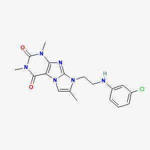 8-(2-((3-chlorophenyl)amino)ethyl)-1,3,7-trimethyl-1H-imidazo[2,1-f]purine-2,4(3H,8H)-dione