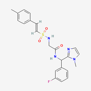 N-[(3-Fluorophenyl)-(1-methylimidazol-2-yl)methyl]-2-[[(E)-2-(4-methylphenyl)ethenyl]sulfonylamino]acetamide