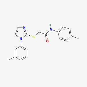 molecular formula C19H19N3OS B2971007 N-(4-methylphenyl)-2-{[1-(3-methylphenyl)-1H-imidazol-2-yl]sulfanyl}acetamide CAS No. 851131-04-9