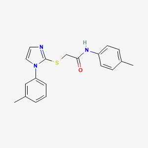 N-(4-methylphenyl)-2-[1-(3-methylphenyl)imidazol-2-yl]sulfanylacetamide