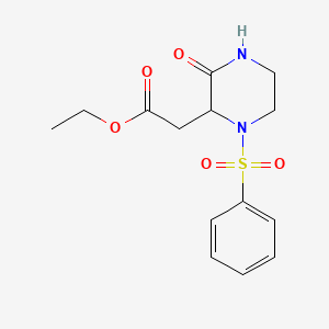 Ethyl 2-[1-(benzenesulfonyl)-3-oxopiperazin-2-yl]acetate