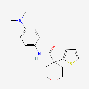 molecular formula C18H22N2O2S B2971074 N-[4-(dimethylamino)phenyl]-4-(thiophen-2-yl)oxane-4-carboxamide CAS No. 877633-83-5