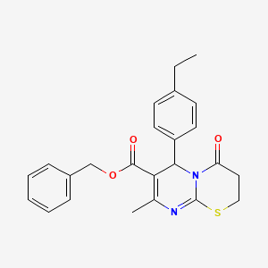 molecular formula C24H24N2O3S B2971095 benzyl 6-(4-ethylphenyl)-8-methyl-4-oxo-3,4-dihydro-2H,6H-pyrimido[2,1-b][1,3]thiazine-7-carboxylate CAS No. 609795-87-1