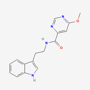 molecular formula C16H16N4O2 B2971129 N-[2-(1H-indol-3-yl)ethyl]-6-methoxypyrimidine-4-carboxamide CAS No. 2034633-73-1