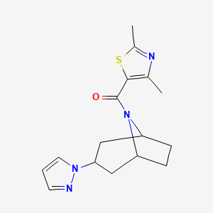 ((1R,5S)-3-(1H-pyrazol-1-yl)-8-azabicyclo[3.2.1]octan-8-yl)(2,4-dimethylthiazol-5-yl)methanone