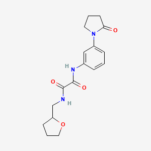 molecular formula C17H21N3O4 B2971151 N1-(3-(2-oxopyrrolidin-1-yl)phenyl)-N2-((tetrahydrofuran-2-yl)methyl)oxalamide CAS No. 941890-44-4