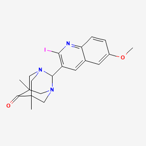 (1S,2R,5R)-2-(2-iodo-6-methoxyquinolin-3-yl)-5,7-dimethyl-1,3-diazaadamantan-6-one